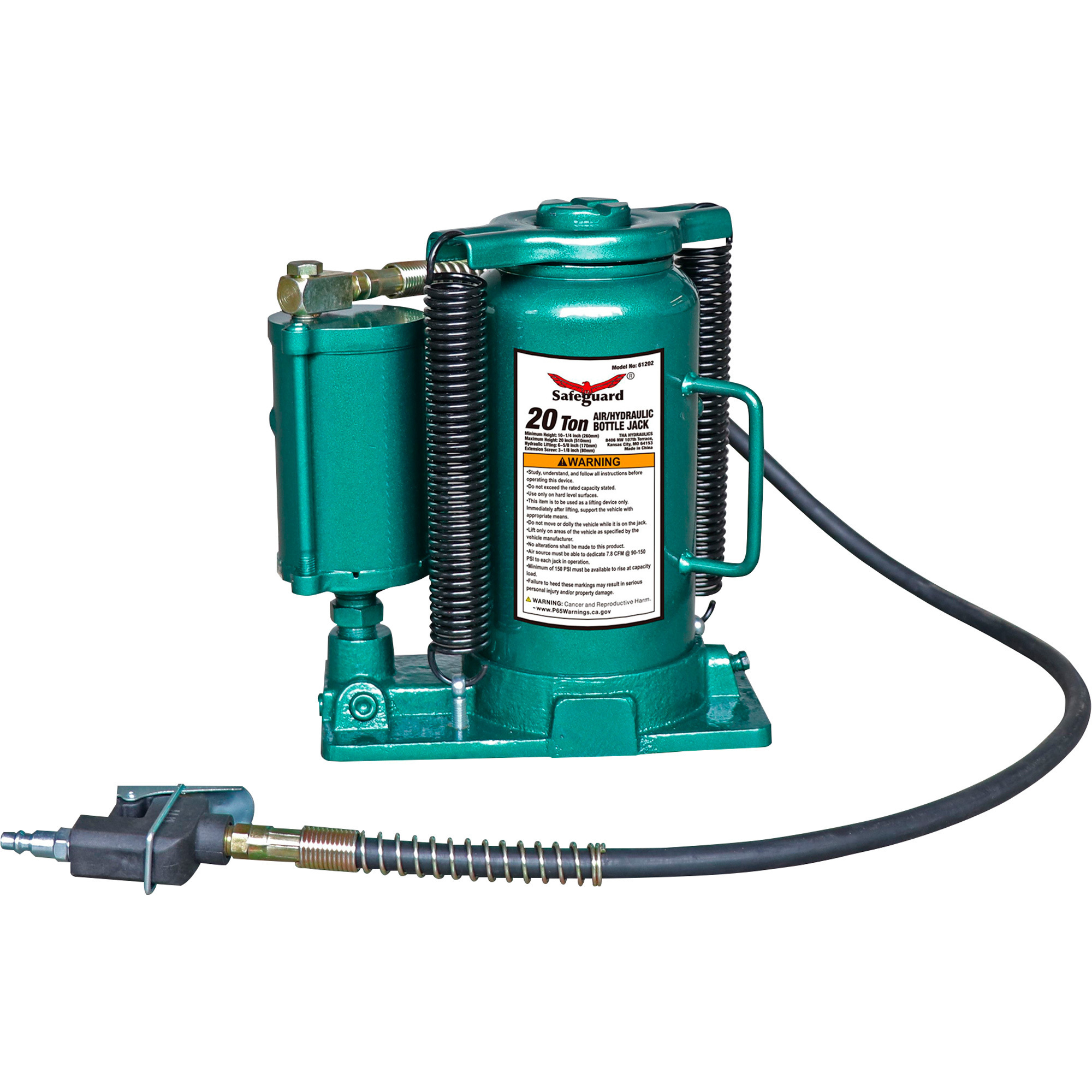 Stronghold 20-Ton Air/Hydraulic Bottle Jack, Model#  61202